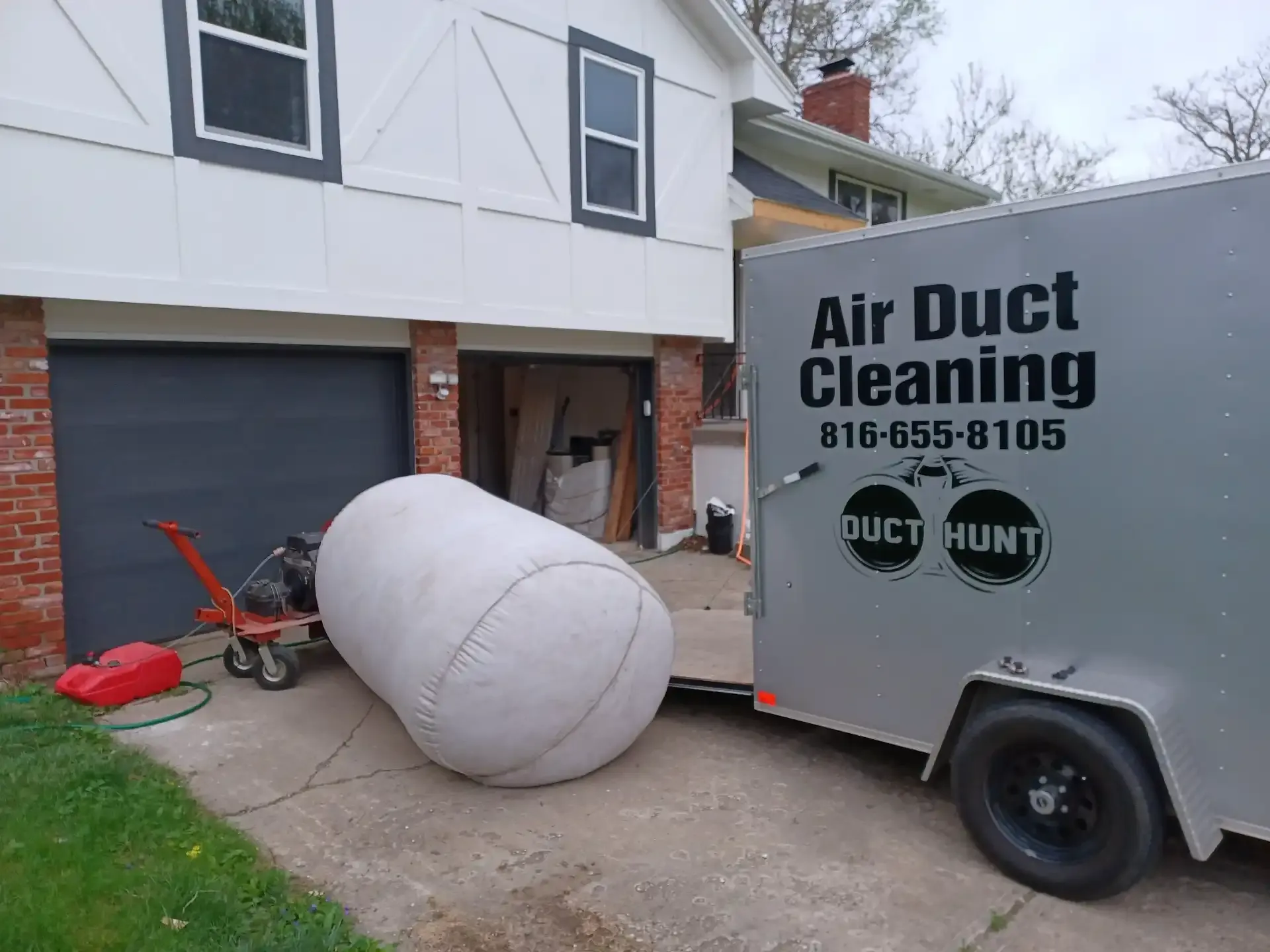 Duct Hunt trailer outside a Kansas City home