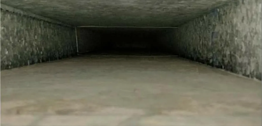 Air duct interior after cleaning